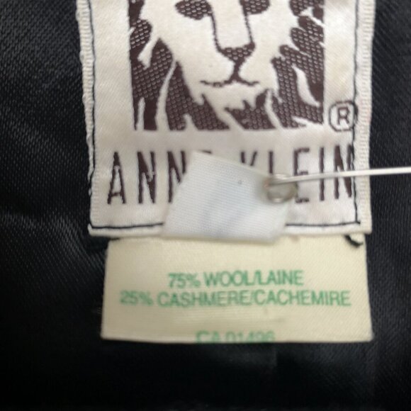 Ann Klein Ladies Size 12 Black & Ivory Checkered Wool & Cashmere Blend Blazer - Picture 6 of 9